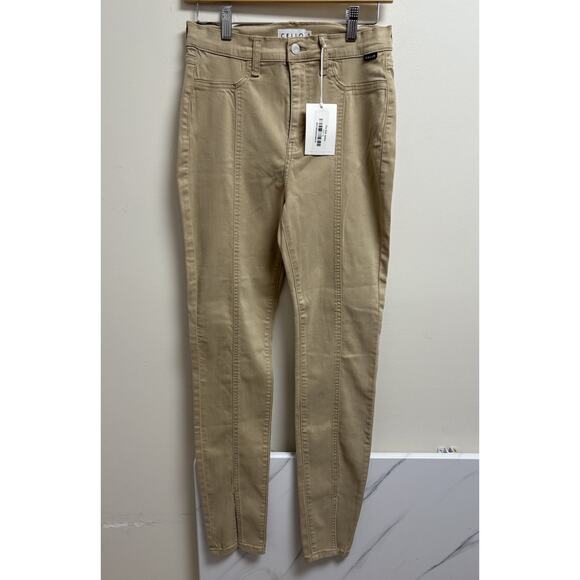 Cello The Zeb High Rise Skinny Women’s Size 9 Khaki Tan Stretch Pants - Picture 1 of 11